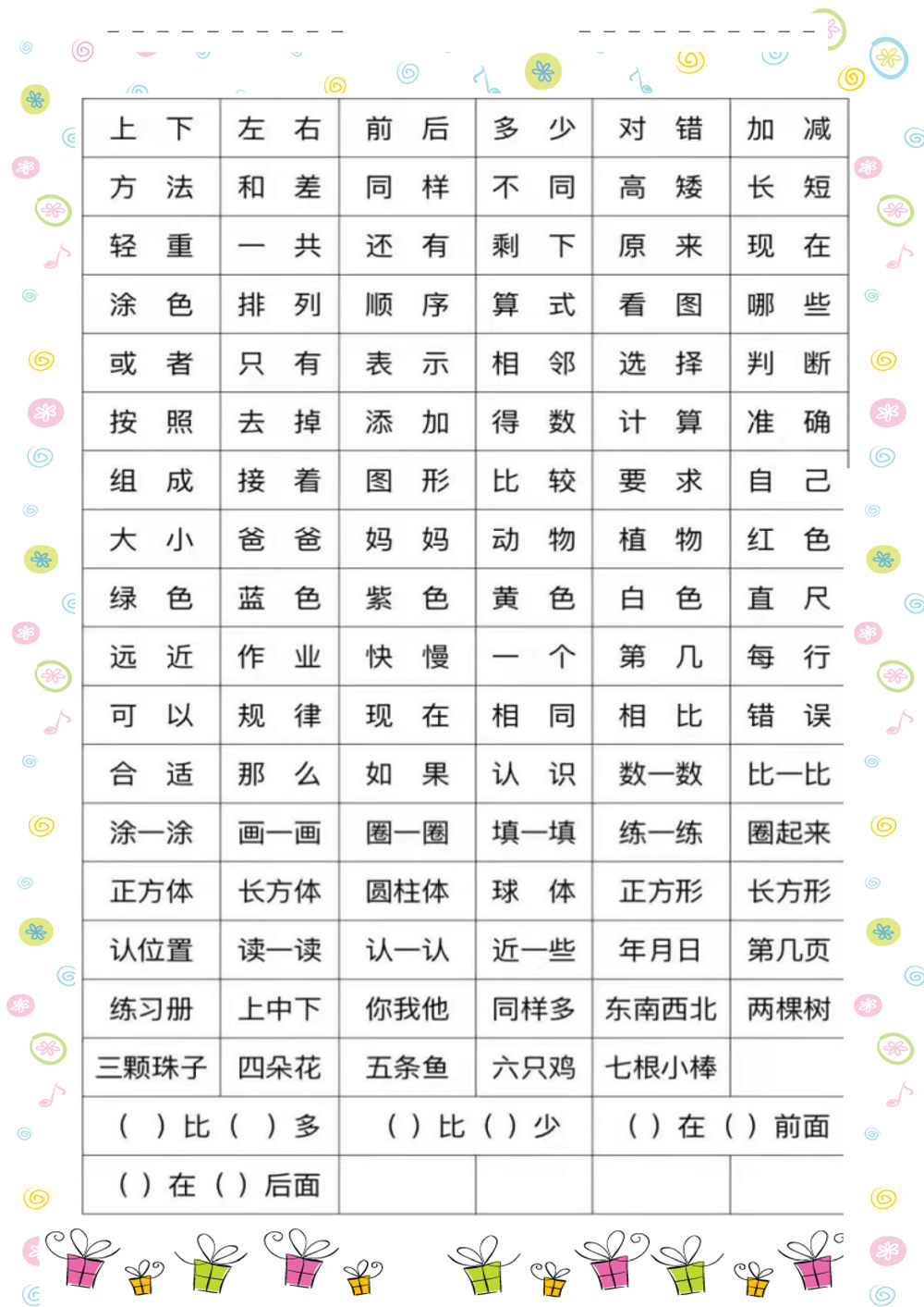 图片[3]-一年级数学常见字认识，3页PDF可打印 [8月27修正]-淘学学资料库